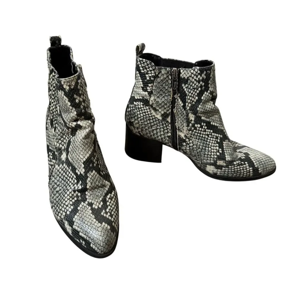 Circus by Sam Edelman Snakeskin Heeled Zip Ankle Boots